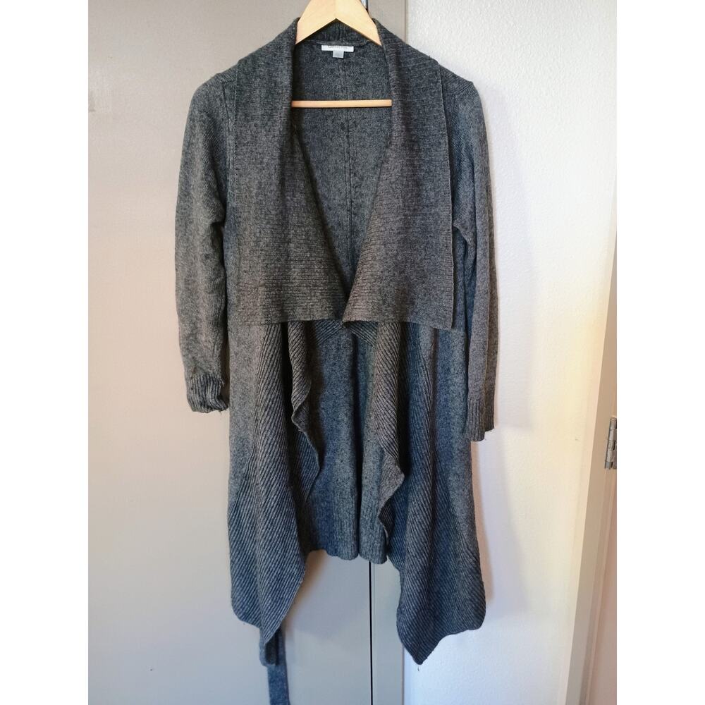 Garnet Hill drape front waterfall open front cardigan sweater small lagenlook
